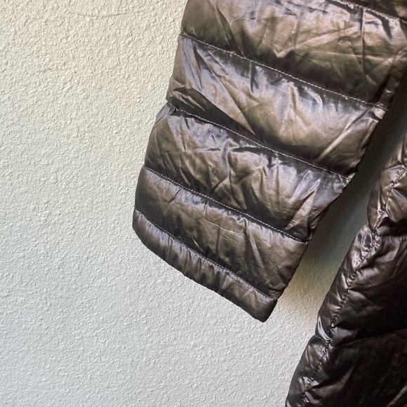 New Andrew Marc Grey Silver Nylon Polyester Duck Down Hooded Puffer Coat size M - Picture 4 of 14